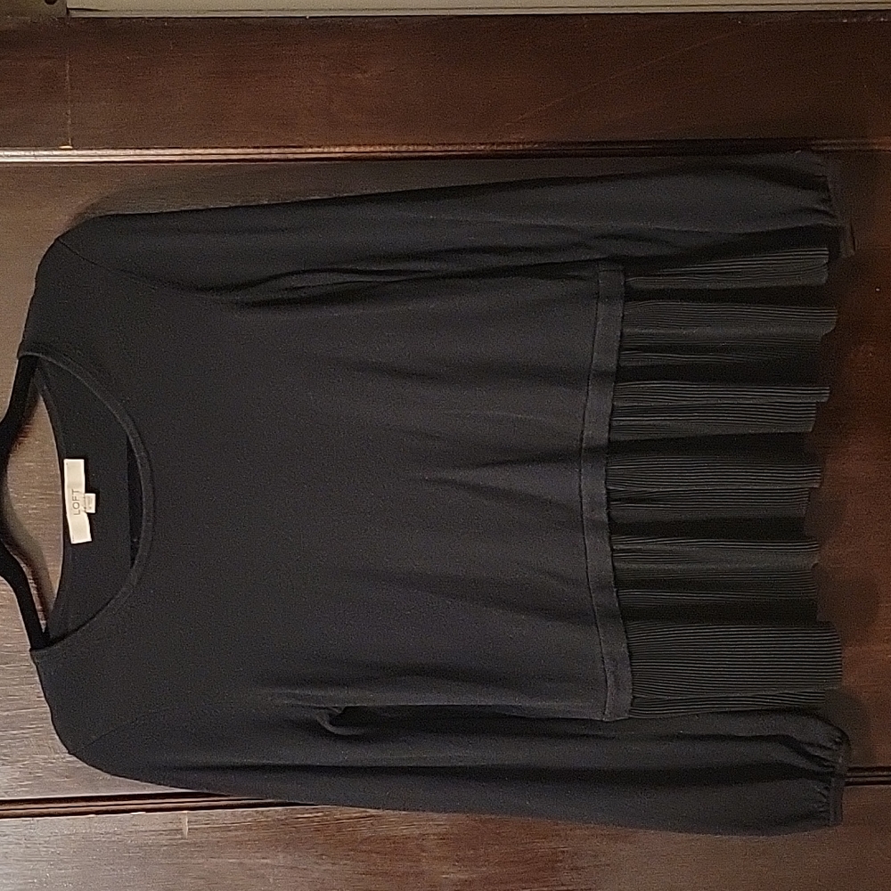 Ann Taylor LOFT Peplum Knit Sweater - Size Medium - Black